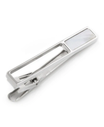 Shop Ox & Bull Trading Co. Men's Die Cut Mother Of Pearl Stainless Steel Tie Clip In Silver