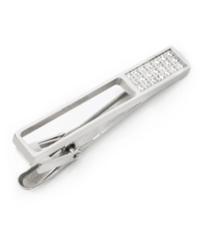 Shop Ox & Bull Trading Co. Men's Die Cut Crystal Stainless Steel Tie Clip In Silver
