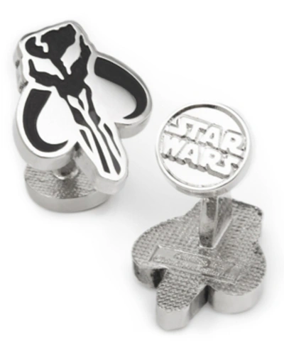 Shop Star Wars Men's Mandalorian Cufflinks In Silver