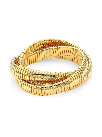 Shop Alberto Milani Via Bagutta 18k Yellow Gold Tubogas Flex Wrap Bracelet