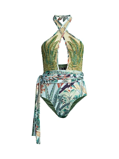 Shop Patbo Women's Eden Beaded 1-piece Swimsuit In Verde