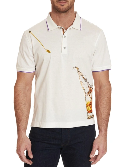 Shop Robert Graham Skull On The Rocks Classic-fit Graphic Polo In White