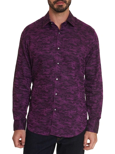 Shop Robert Graham Glory Days Classic-fit Camo Sport Shirt In Purple