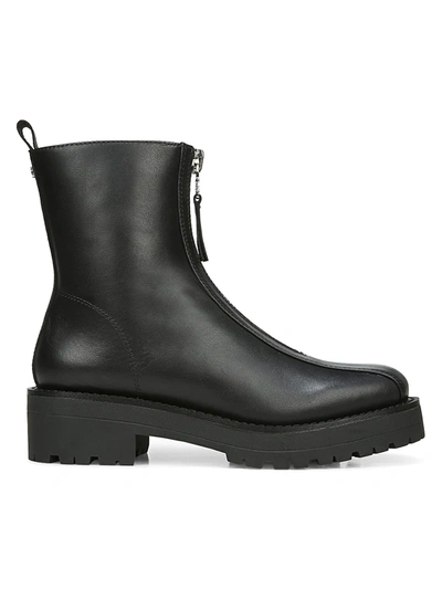 Shop Sam Edelman Women's Jacquie Lug-sole Leather Combat Boots In Black