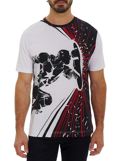 Shop Robert Graham X Marvel Courage & Power Graphic T-shirt In White