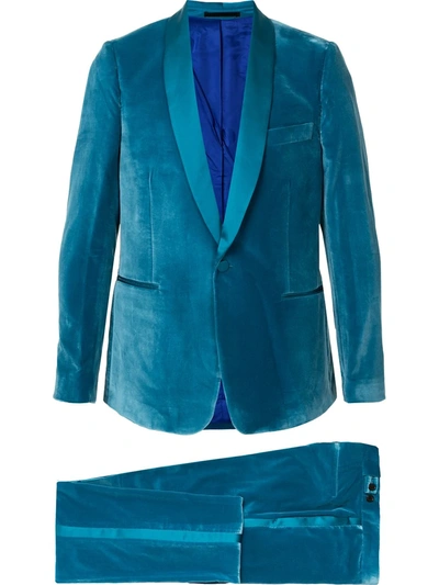 Shop Paul Smith Shawl-lapel Two-piece Suit In Blue