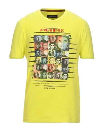 Shop Frankie Morello Man T-shirt Yellow Size S Cotton, Elastane