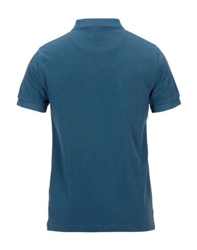 Shop Sun 68 Polo Shirts In Slate Blue