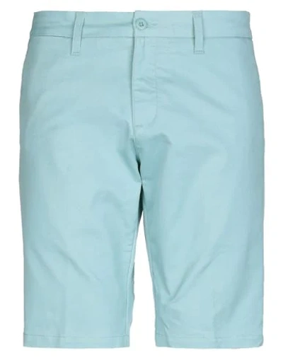 Shop Carhartt Man Shorts & Bermuda Shorts Sky Blue Size 33 Cotton, T-400 Fiber, Polyester