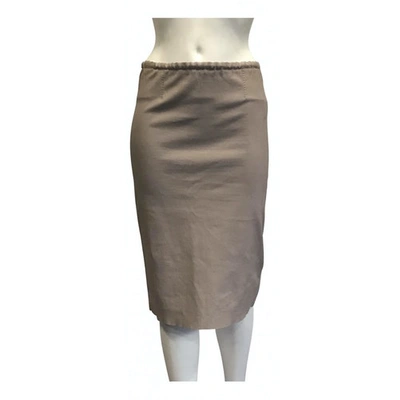 Pre-owned Stouls Beige Leather Skirt