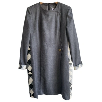 Pre-owned Givenchy Wool Mid-length Dress In Grey