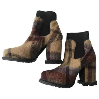 Pre-owned Sacai Multicolour Tweed Ankle Boots