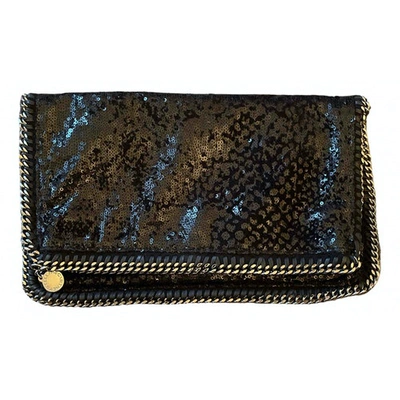 Pre-owned Stella Mccartney Falabella Black Glitter Clutch Bag