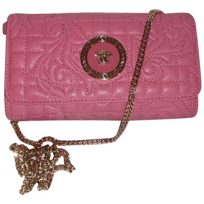 Pre-owned Versace Pink Leather Clutch Bag