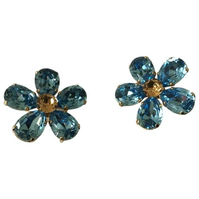 Pre-owned Dolce & Gabbana Blue Crystal Earrings