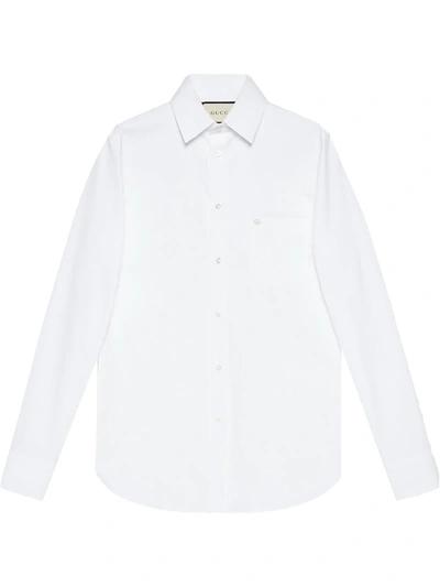 Shop Gucci Buttoned Tailored Shirt In White