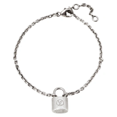 Pre-owned Louis Vuitton Lockit Silver Chain Link Bracelet