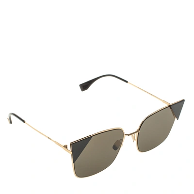 Pre-owned Fendi Gold/black Mirror Lei Aviators Sunglasses
