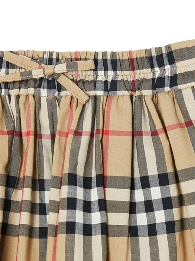 Shop Burberry Check-print Gathered Shorts In Brown