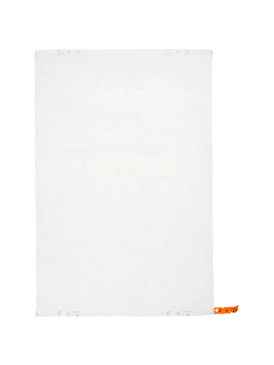 Pre-owned Off-white  Man Swim Logo Shower Towel White