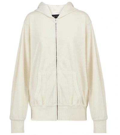 Shop Les Tien Velour Hoodie In White