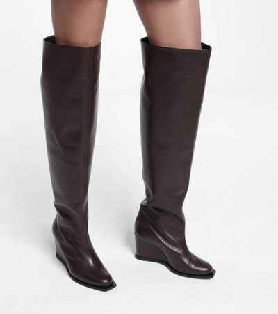 Shop Dorothee Schumacher Sophisticated Chic Leather Over-the-knee Boots In Brown