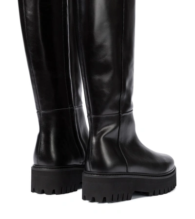 Shop Dorothee Schumacher Modern Coolness Leather Knee-high Boots In Black