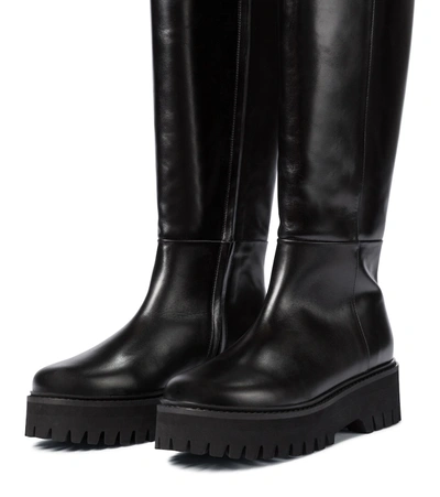 Shop Dorothee Schumacher Modern Coolness Leather Knee-high Boots In Black