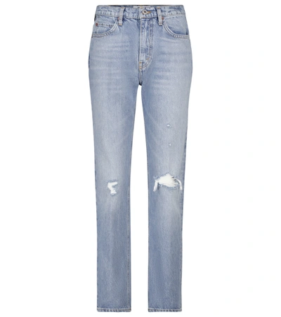 Shop Re/done 70s Straight High-rise Jeans In Blue