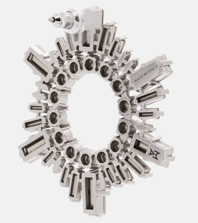 Amina Muaddi Begum Mini Embellished Earrings In Silver