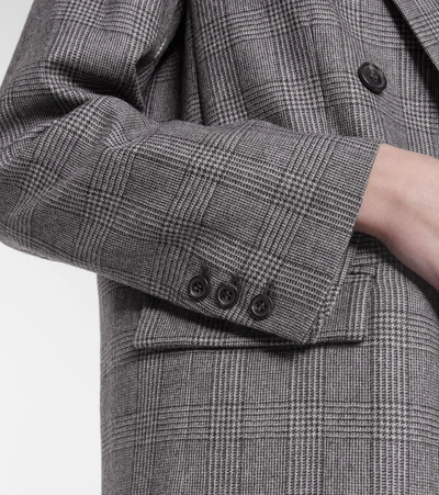 Shop Apc Prune Checked Wool Blazer In Grey