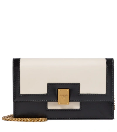 Shop Balmain 1945 Mini Leather Shoulder Bag In Black