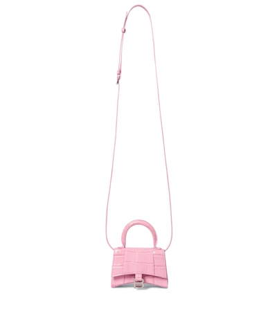 Hourglass leather mini bag Balenciaga Pink in Leather - 36081803