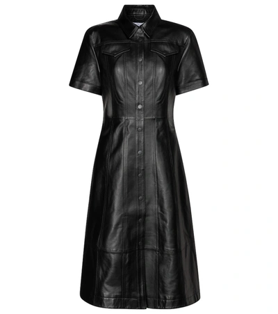 Shop Proenza Schouler White Label Leather Midi Dress In Black