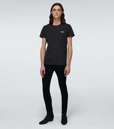 Shop Balmain Flock Short-sleeved T-shirt In Black
