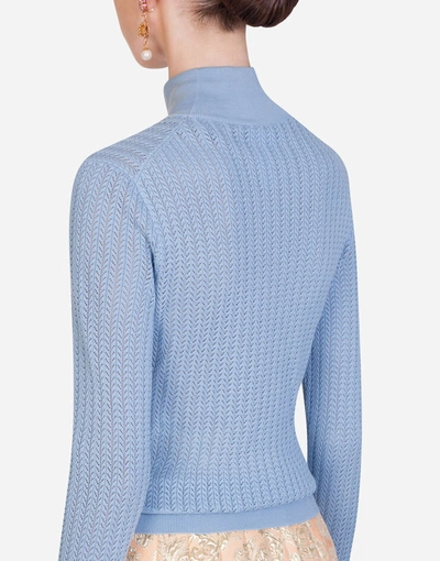 Shop Dolce & Gabbana Silk Lace-stitch Sweater