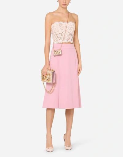 Shop Dolce & Gabbana Lace Bustier In Pink