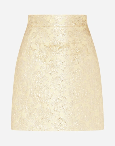 Shop Dolce & Gabbana Short Lamé Jacquard Skirt In Multicolor