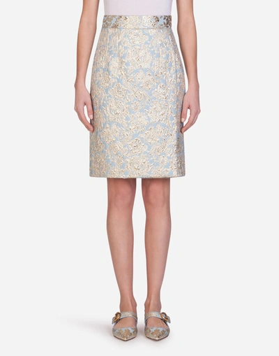 Shop Dolce & Gabbana Short Lamé Jacquard Skirt