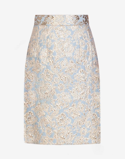 Shop Dolce & Gabbana Short Lamé Jacquard Skirt