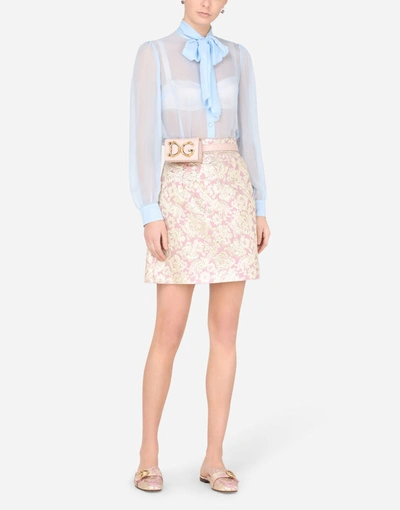 Shop Dolce & Gabbana Short Lamé Jacquard Skirt In Multicolor