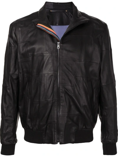 Shop Paul Smith High-neck Zip-front Jacket In Black