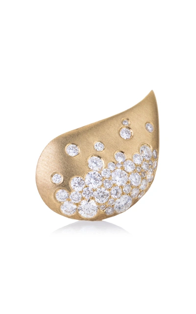 Nada Ghazal Fuse Glamour 18k Gold Diamond Earlobe Single Earring In Gold