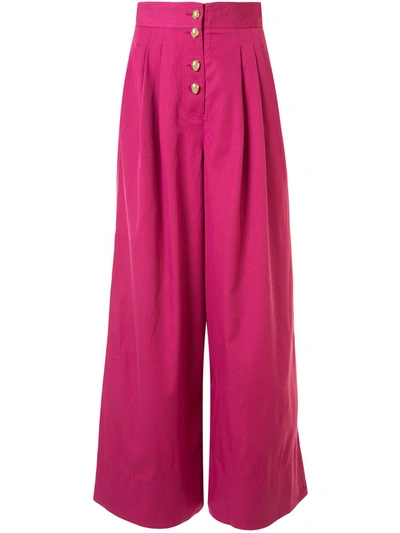 Shop Acler Parkway Palazzo Trousers In Pink