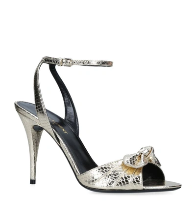 Shop Saint Laurent Snakeskin Anouk Sandals 95