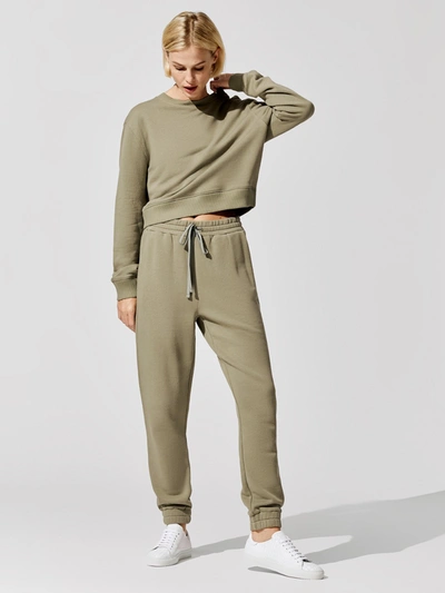 Shop Carbon38 French Terry Jogger Pant In Utility Green