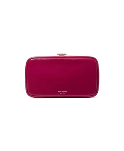 Shop Kate Spade New York Tonight Crinkle Patent Clutch In Deep Raspberry