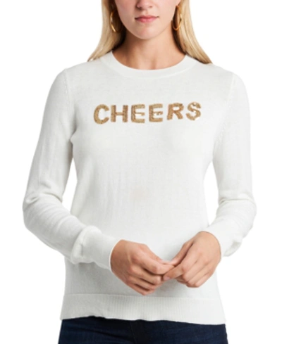 Shop 1.state Embellished Cheers Sweater In Antique White