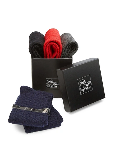 Shop Saks Fifth Avenue Men's Collection 4-piece Cashmere-blend Sock Set In Neutral