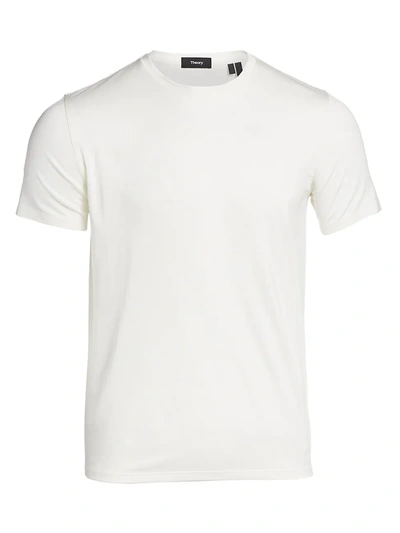 Shop Theory Men's Claey Plaito Regular-fit Cotton Tee In Ivory